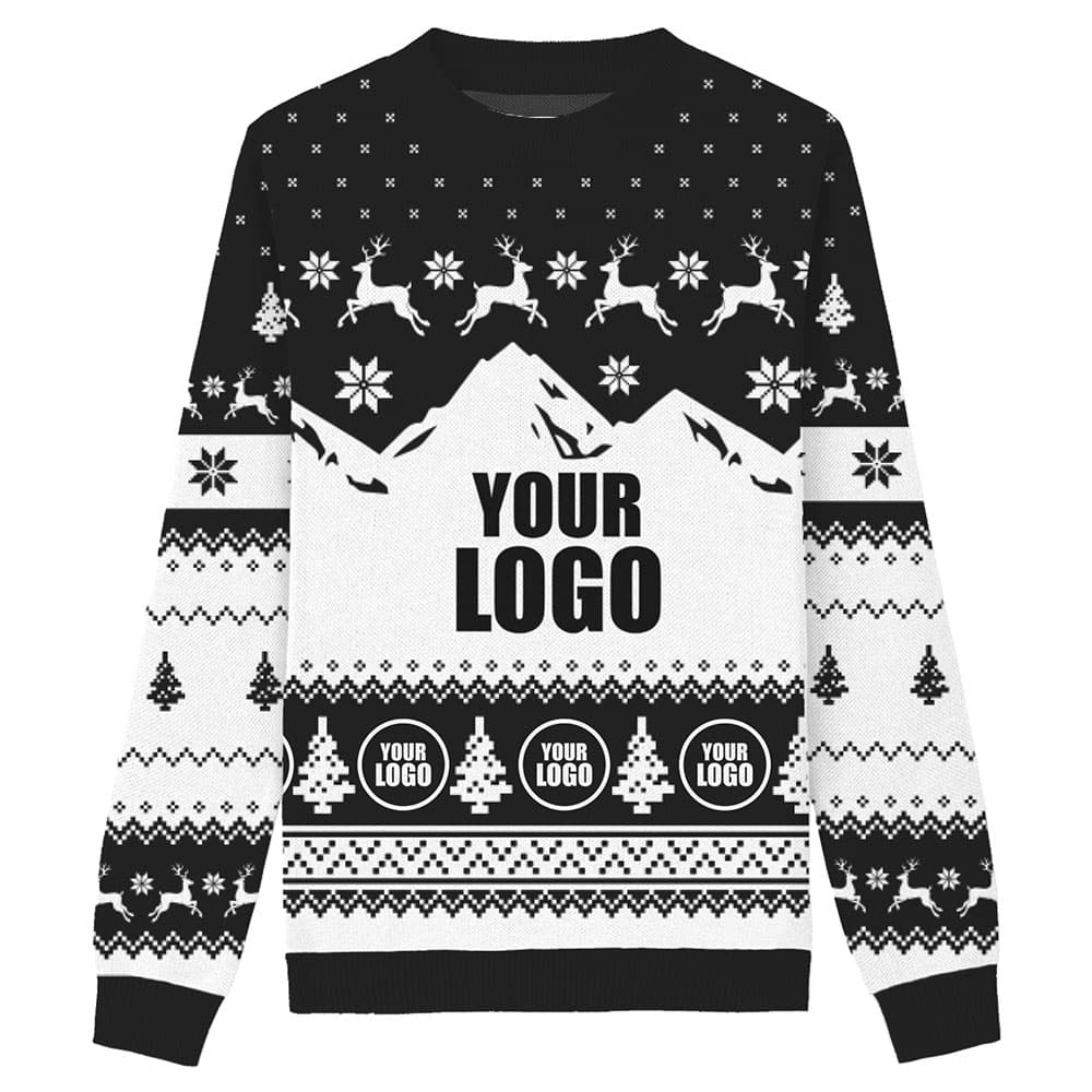 Custom Company Logo Knitted Ugly Christmas Sweater 0