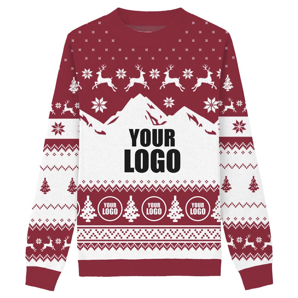 Custom Company Logo Knitted Ugly Christmas Sweater 1